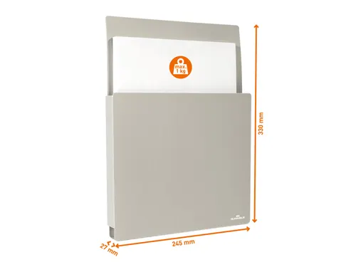 Documenthouder PP Info Box A4 zelfklevend grijs