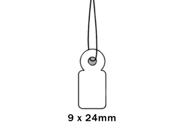 Apli 384 Draadetiketten 9x24mm Wit, doos 1000 stuks