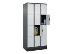 lockerkast,HxBxD 1950x900x500mm,3x4vakken,vak B 300mm,cil.-slot,sokkel