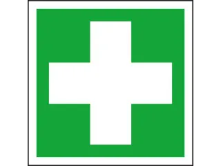 EHBO-bord,EHBO,wandbord,aluminium,lang nalichtend,HxB 150x150mm - 1
