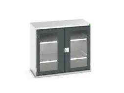 vitrinekast 900x1050x550mm 2xStalen bodem romp RAL7035 front RAL7016
