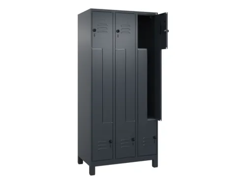 Z-garderobekast,HxBxD 1950x900x500mm,vak B 150/300mm,draaigrendel