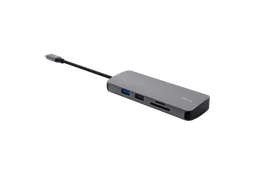 Trust 25672 Dalyx 8-in-1 adapter met meerdere poorten Grijs