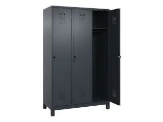 locker,HxBxD 1950x1200x500mm,3vak,vak B 400mm,draaigrendel,voeten - 2