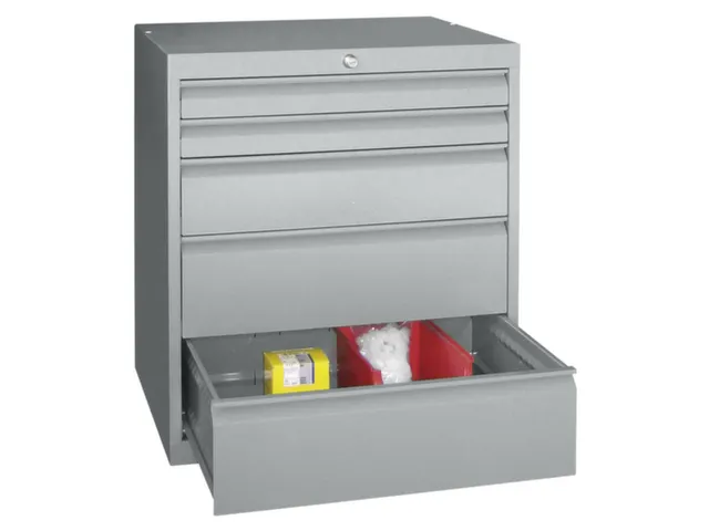 ladekast HxBxD 800x1023x600mm 5laden slot RAL7035 front RAL5012