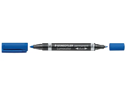 Permanent marker Lumocolor Duo blauw