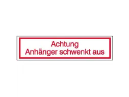 aanwijzingsbord,Let op Aanhangwagen zwenkt uit,aluminium gemerkt