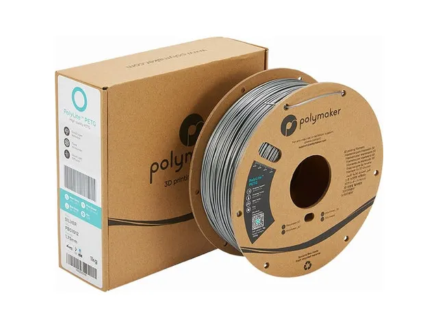Polymaker PolyLite PETG filament 1,75 mm Zilver 1kg