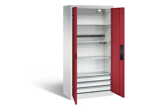 acculaadkast 1950x930x500mm 5stekkerdozen 230V cil.-slot front RAL3003