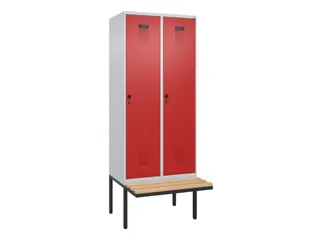 locker met bank,HxBxD 2120x800x815mm,2vak,vak B 400mm,draaigrendel - 3