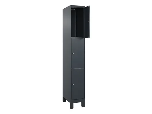 lockerkast,HxBxD 1950x300x500mm,1x3vakken,vak B 300mm,cil.-slot,voeten