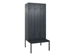 Z-garderobekast,HxBxD 2120x900x815mm,6vak,vak B 300mm,draaigrendel