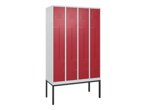 Z-garderobekast,HxBxD 2120x1200x500mm,vak B 150/300mm,cil.-slot