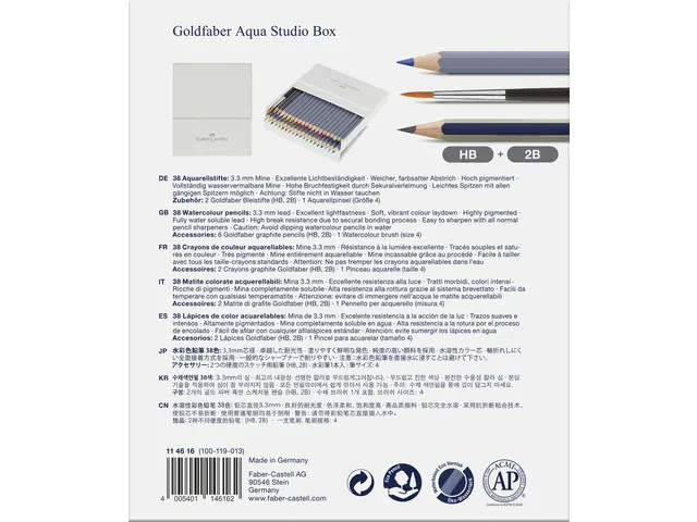 Crayons Aquarelle Faber-Castell Goldfaber Studio Boîte 38+3 pièces