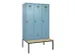 locker met bank,voor scheiding van kleding,HxBxD 2120x1200x815mm,3vak