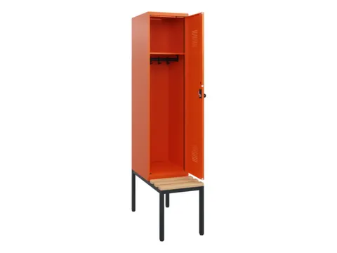 locker met bank,HxBxD 1950x400x815mm,1vak,vak B 400mm,draaigrendel