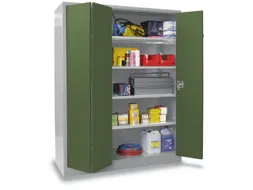 Vouwdeurkast 1950x1200x500mm 4legborden Verzinkt Ral7035 Front Ral6011