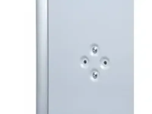 OUTLET Infostandaard met A4 Kliklijst rechte hoeken 25mm Zilver Dubbel