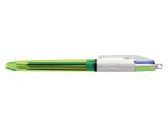 Balpen Bic 4kleuren medium fluor geel