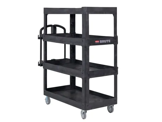 Rubbermaid BRUTE Heavy-Duty Werkwagen Groot 4 Schappen Zwart