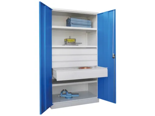 systeemkast,HxBxD 1950x1040x630mm,3xStalen bodem,RAL7035,front RAL5012