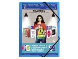 Elastomap Oxford Polyvision A4 incl. insteektas blauw Polypropyleen