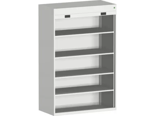 roldeurkast 2000x1300x650mm 4xStalen bodem cil.-slot RAL7035