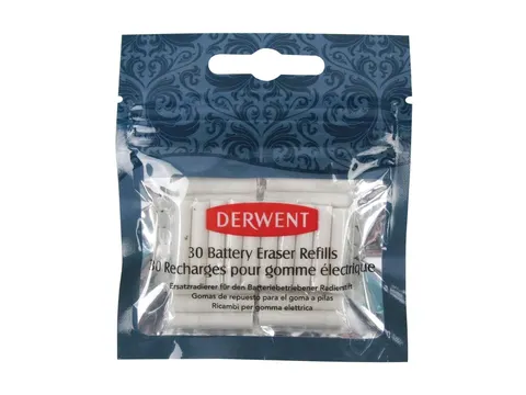 Navulling Derwent gum op batterijen 30 stuks wit