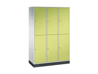 Dubbeldekse garderobekast,HxBxD 1950x1220x500mm,3x2vak.,vak B 360mm - 2