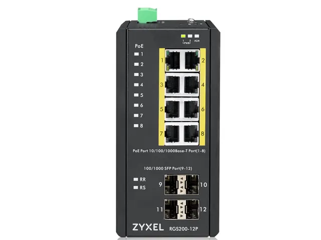 Zyxel RGS200-12P, Managed, L2, Gigabit Ethernet (10/100/1000), Power o