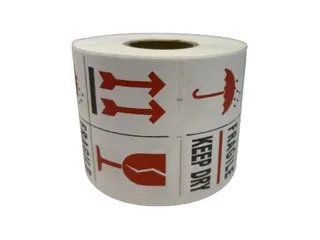 Waarschuwingsetiket Fragile/ Keep dry permanent klevend 500 st./rol - 1