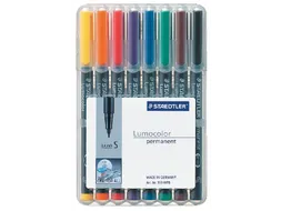 Viltstift Staedtler OHP Lumocolor 313 Super fijn 0.4mm Assorti 8 stuks