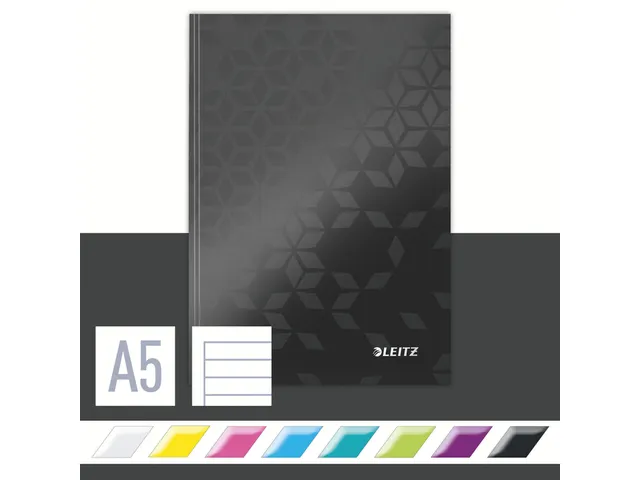 Notitieboek Leitz WOW A5 lijn zwart