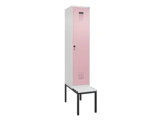 locker met bank,voor scheiding van kleding,HxBxD 2120x400x815mm,1vak - 2