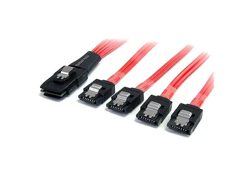 1m Serial Attached SCSI SAS Kabel SFF-8087 naar 4x Vergrendelbare SATA