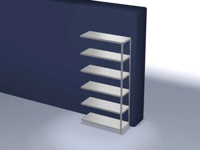 magazijnstelling,aanbouwveld,HxBxD 2500x1300x500mm,vaklast 125kg