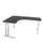 bureau in vrije vorm,HxBxD 740x1600x1400mm,vrije vorm,CC-zwart
