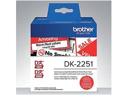 Etiket Brother DK-22251 62mm 15-meter zwart/rood