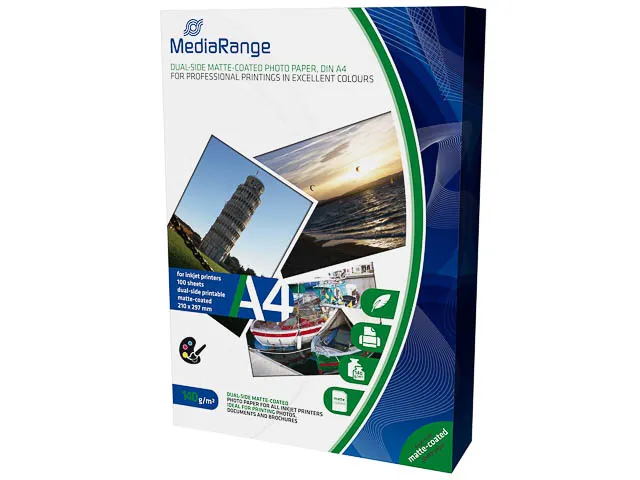 Mrink 111 MediaRange Fotopapier A4 140 Gram Dubbelzijdig Mat 100 Vel
