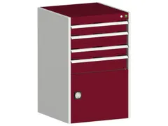 ladekast HxBxD 1000x650x650mm 4laden romp RAL7035 front RAL3004