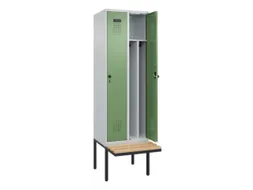 locker met bank,voor scheiding van kleding,HxBxD 2120x600x815mm,2vak