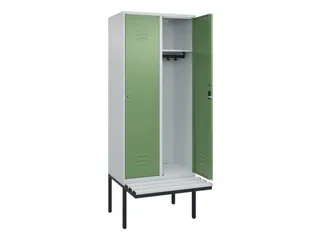 locker met bank,HxBxD 2120x800x815mm,2vak,vak B 400mm,cil.-slot - 2