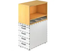 containeropzet,HxBxD 530x428x800mm,m. 3kunstst. inzetelementen DIN A4