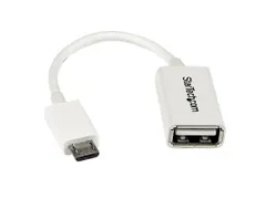 12 cm witte micro-USB naar USB-OTG hostadapter M/F