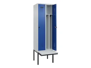 locker met bank,voor scheiding van kleding,HxBxD 2120x600x815mm,2vak - 1