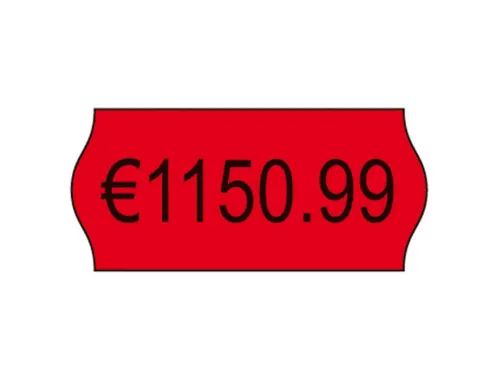 prijstangetiketten Avery permanent 12x26mm rood 10 rol in doos