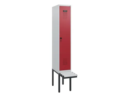 locker met bank,HxBxD 1950x300x815mm,1vak,vak B 300mm,draaigrendel