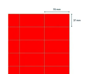 Gekleurde Etiketten 70x37mm Fluor Rood 42312 - 3