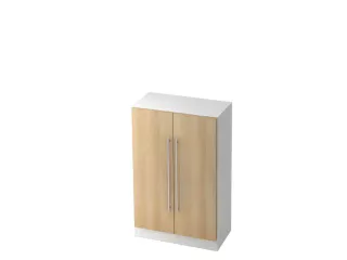 kantoorkast,HxBxD 1270x800x420mm,2xhouten vloer,3ordnerhoogte,romp wit - 1