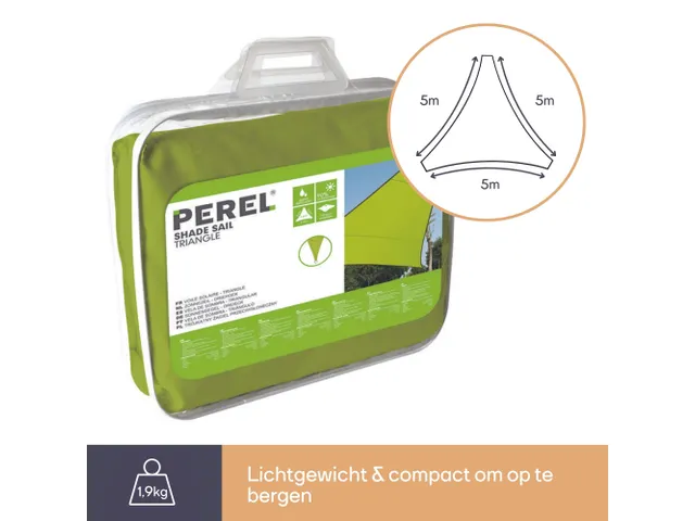 Zonnezeil Driehoek 5x5x5m Lichtgroen